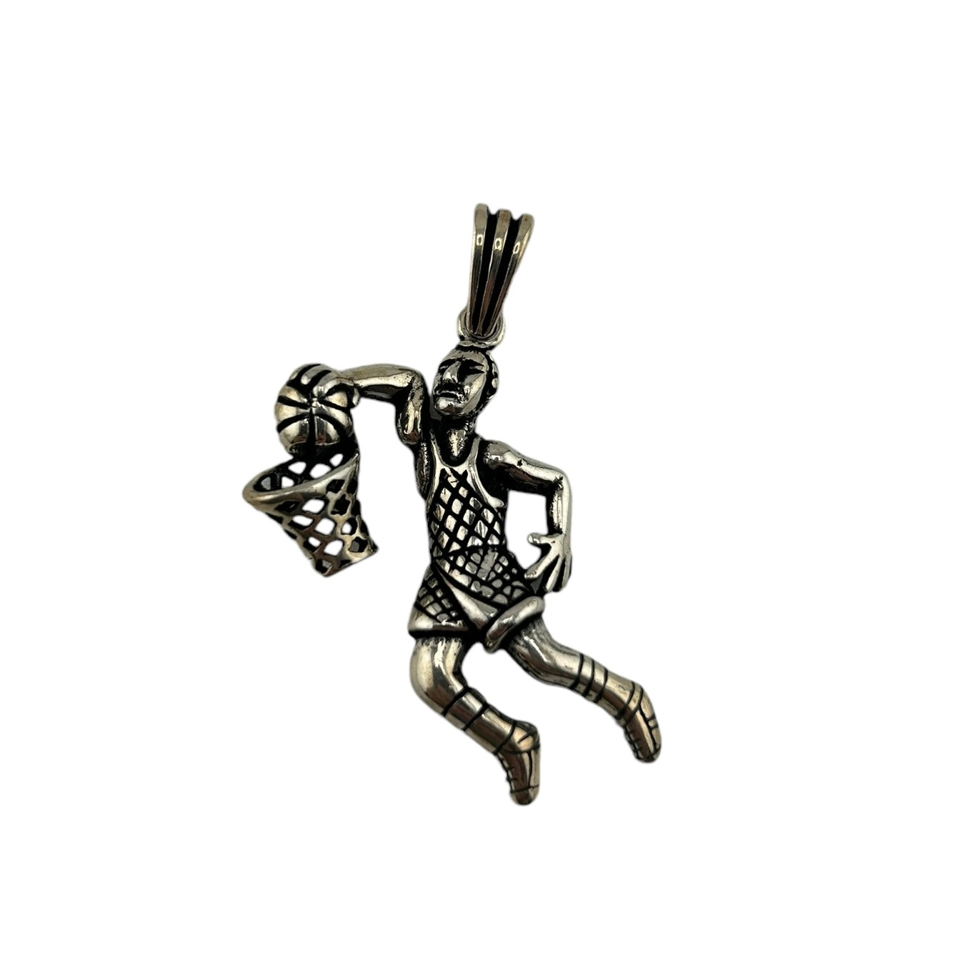 Sterling Silver Slam Dunk Mens Pendant