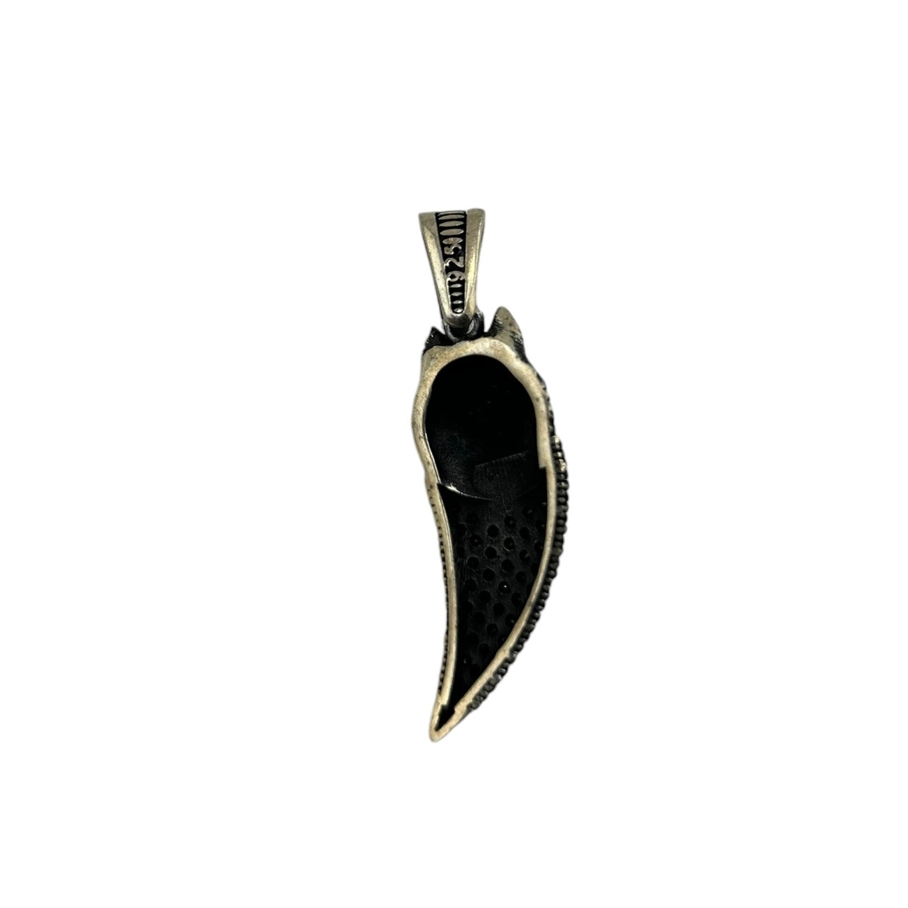 Sterling Silver CZ Wolf Mens Pendant