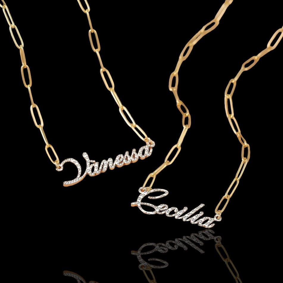 Stainless Steel Custom Name Paperclip Necklace