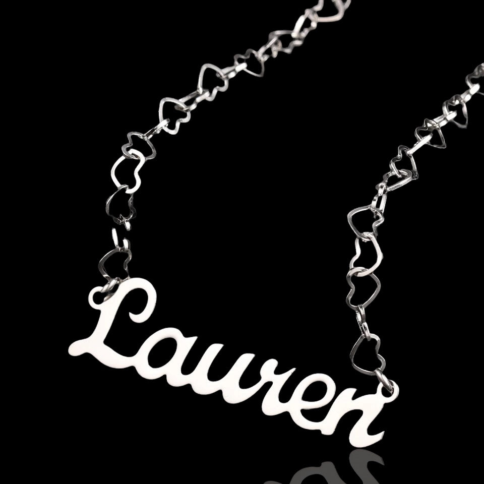 Stainless Steel Custom Name Heart Necklace