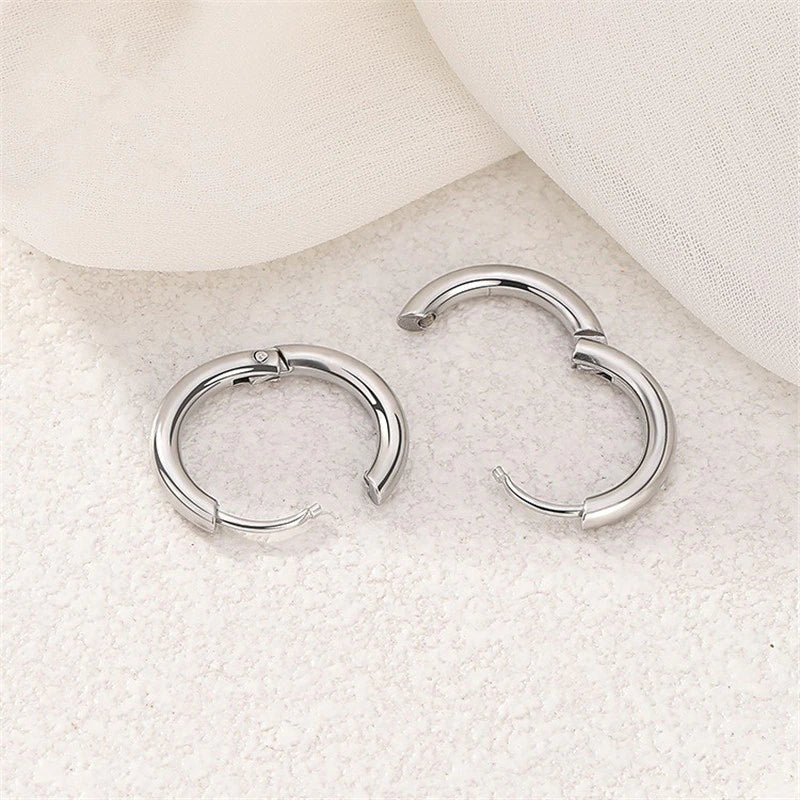 Stainless Steel Round Hoop Earrings