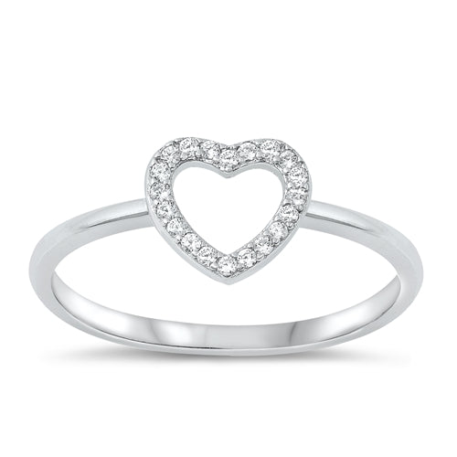 Sterling Silver CZ Heart Ring