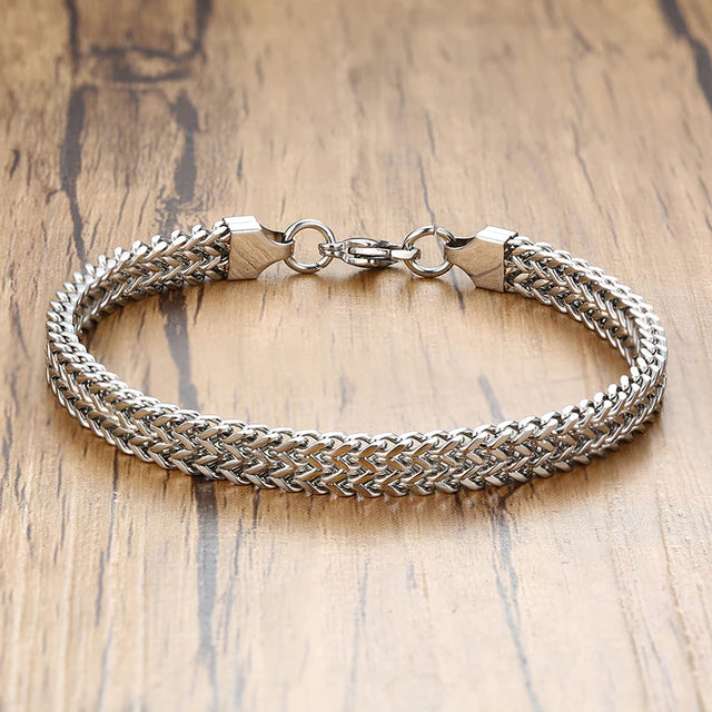 Stainless Steel Cubic Foxtail Bracelet