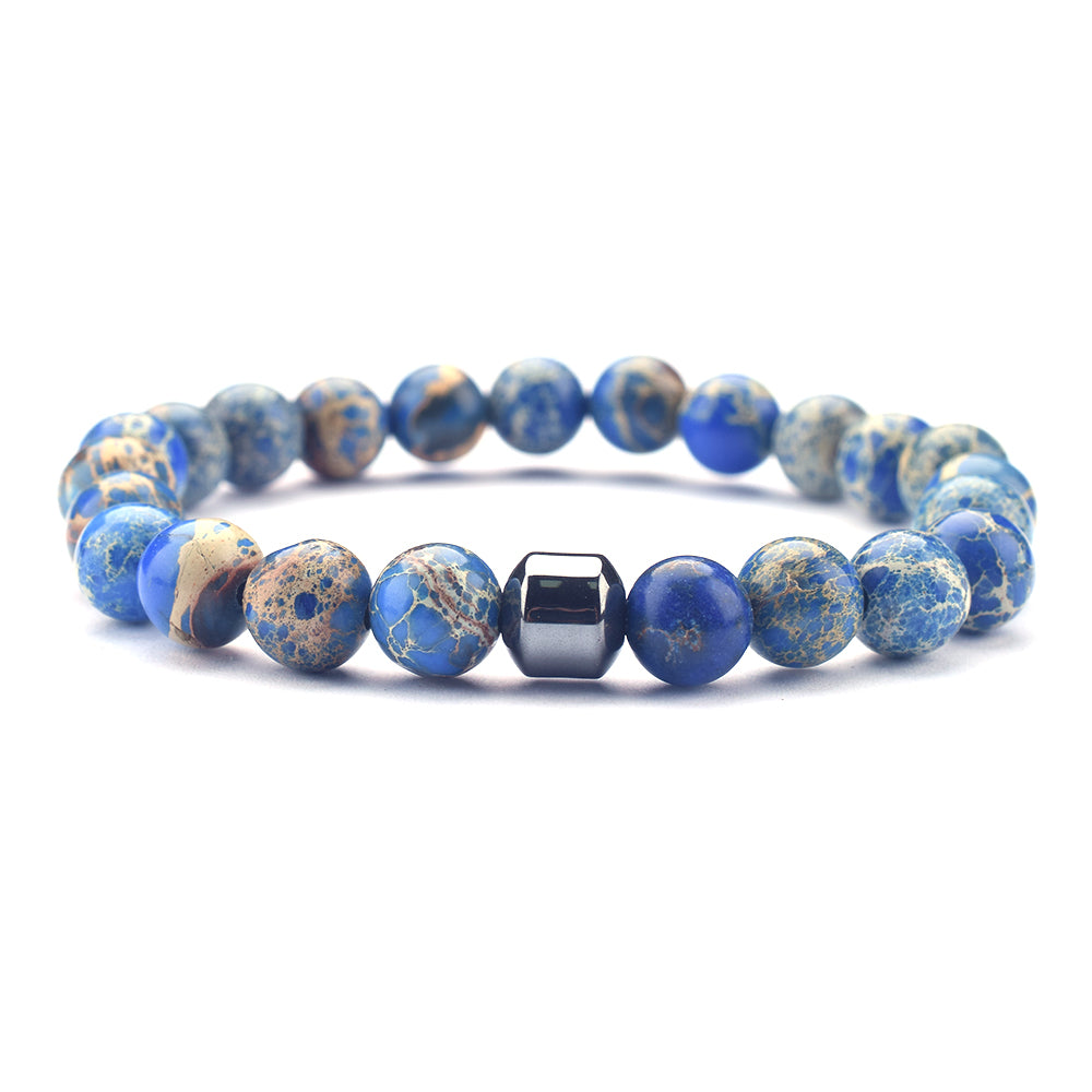 Blue Imperial Jasper 8mm Stretch Bracelet