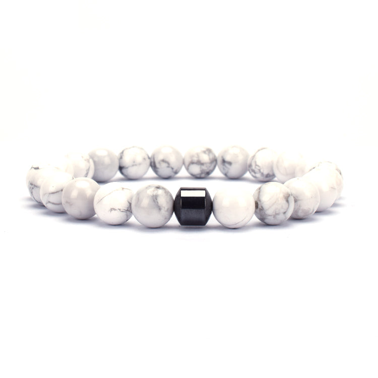 White Stone Agate 8mm Stretch Bracelet
