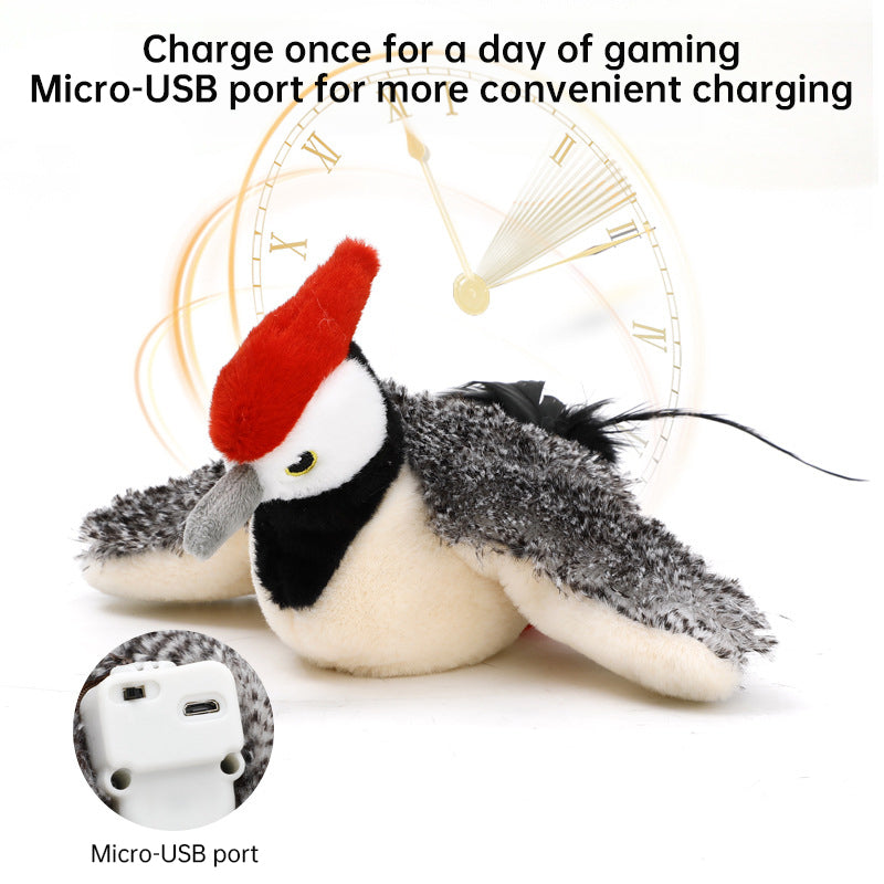 Rechargeable Chirping Flapping Bird (Non-Flying) Interactive Cat Toy