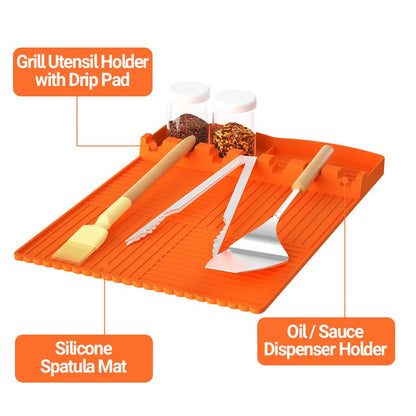 Barbecue dustproof silicone cover and baking tray protective pad are suitable for various silicone oven pads