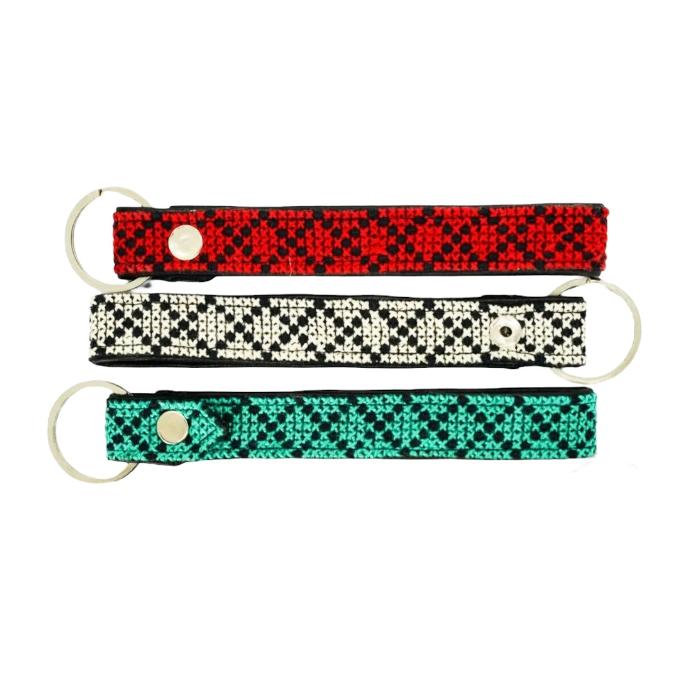 Hand-Made Embroidery Tatreez Tribal Keychain - Red
