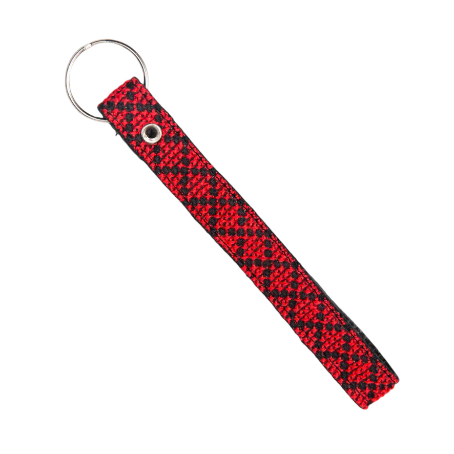 Hand-Made Embroidery Tatreez Tribal Keychain - Red