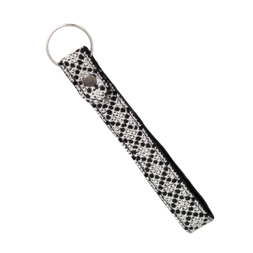Hand-Made Embroidery Tatreez Tribal Keychain - White