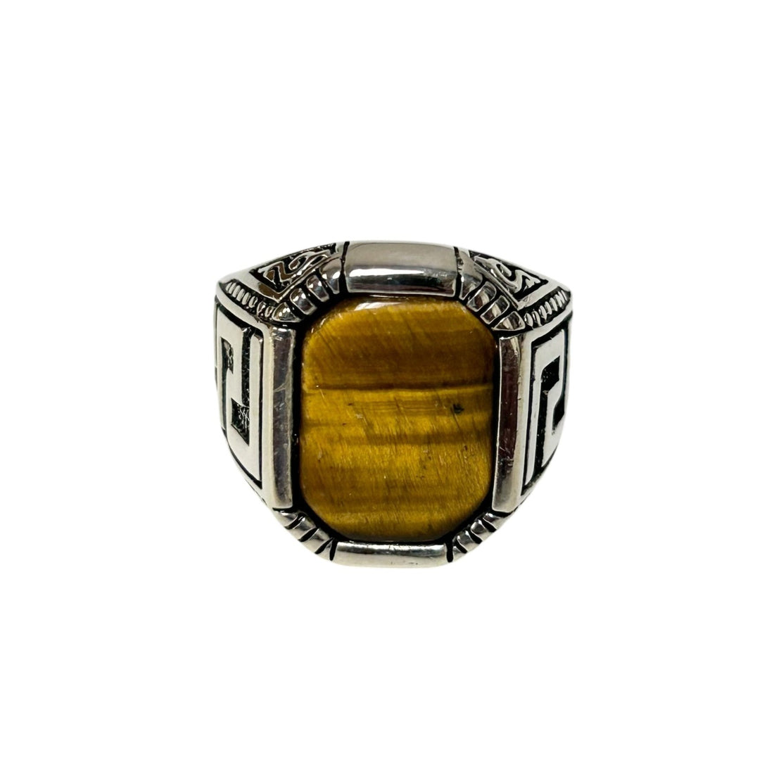 Sterling Silver Tiger Eye Agate Stone Ring