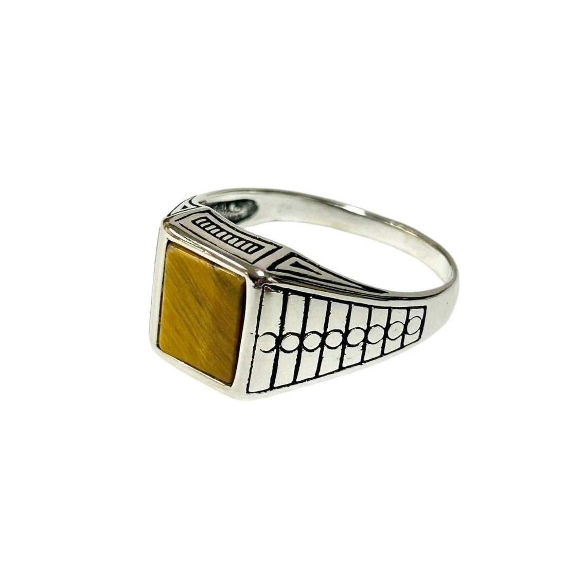 Sterling Silver Tiger Eye Agate Stone Ring