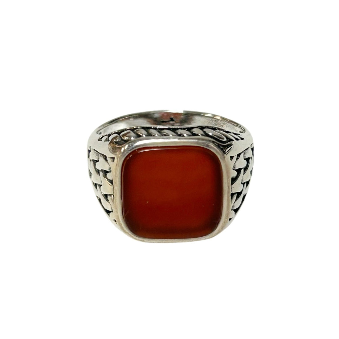 Sterling Silver Red Agate Stone Ring