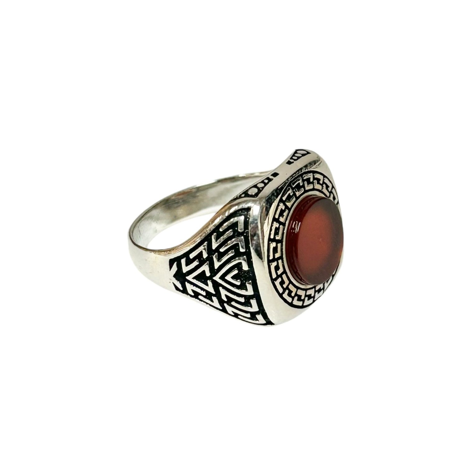 Sterling Silver Red Agate Stone Ring