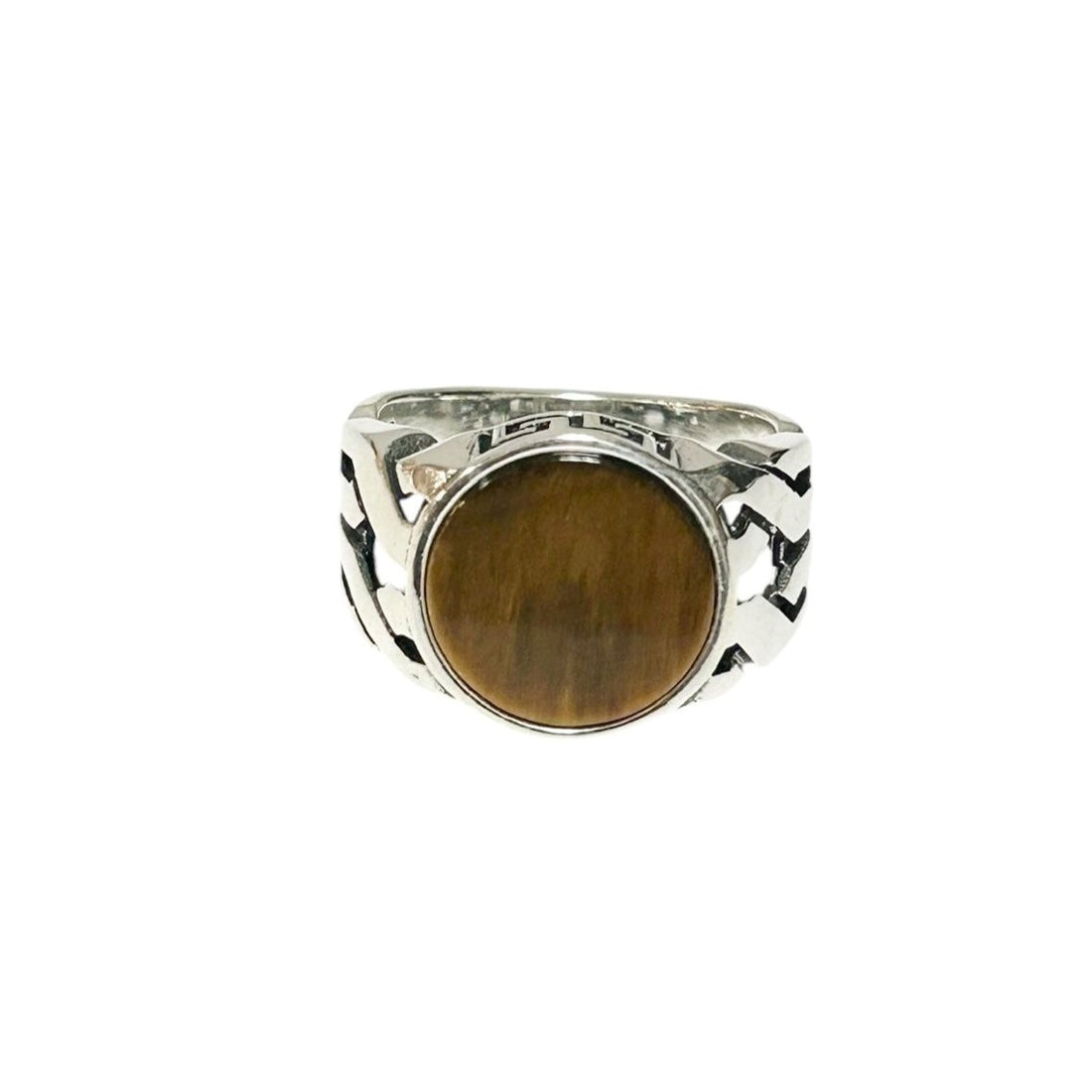 Sterling Silver Tiger Eye Agate Stone Ring