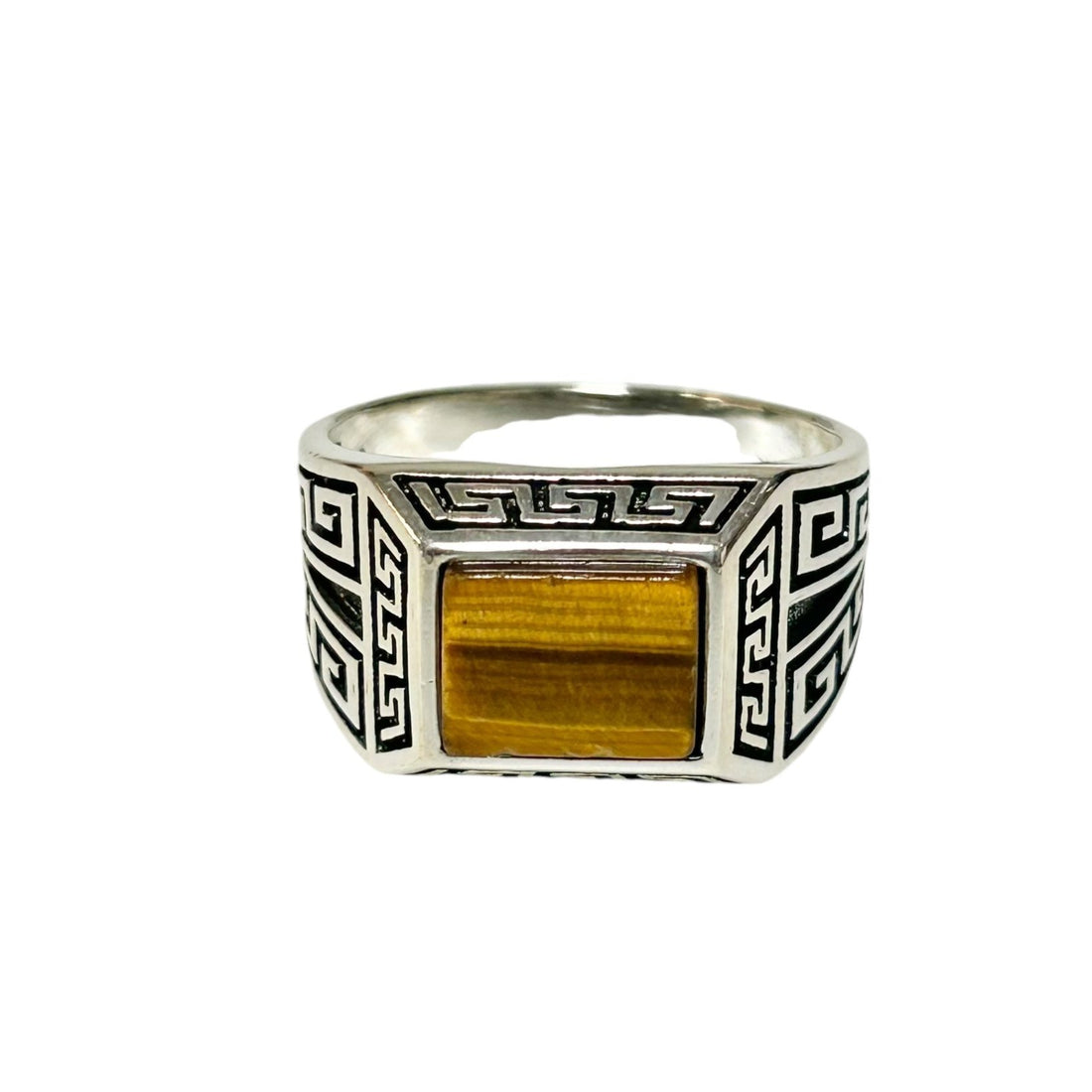 Sterling Silver Tiger Eye Agate Stone Ring