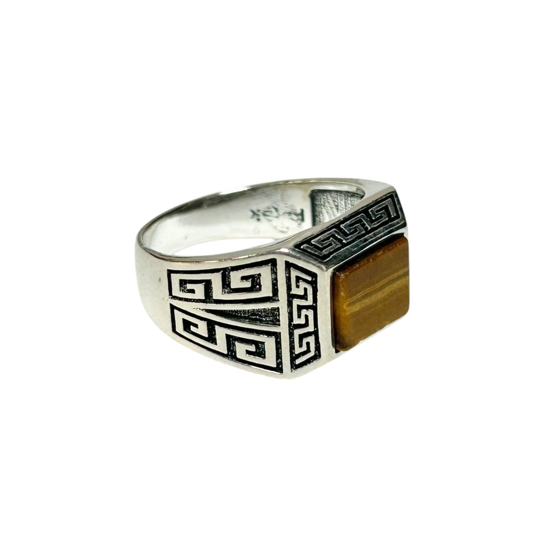 Sterling Silver Tiger Eye Agate Stone Ring