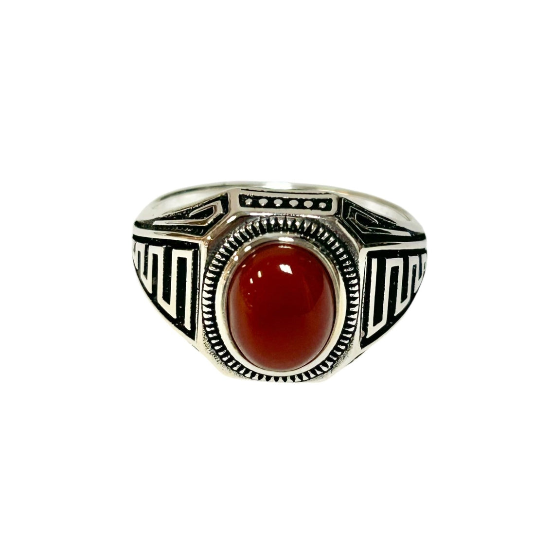 Sterling Silver Red Agate Stone Ring