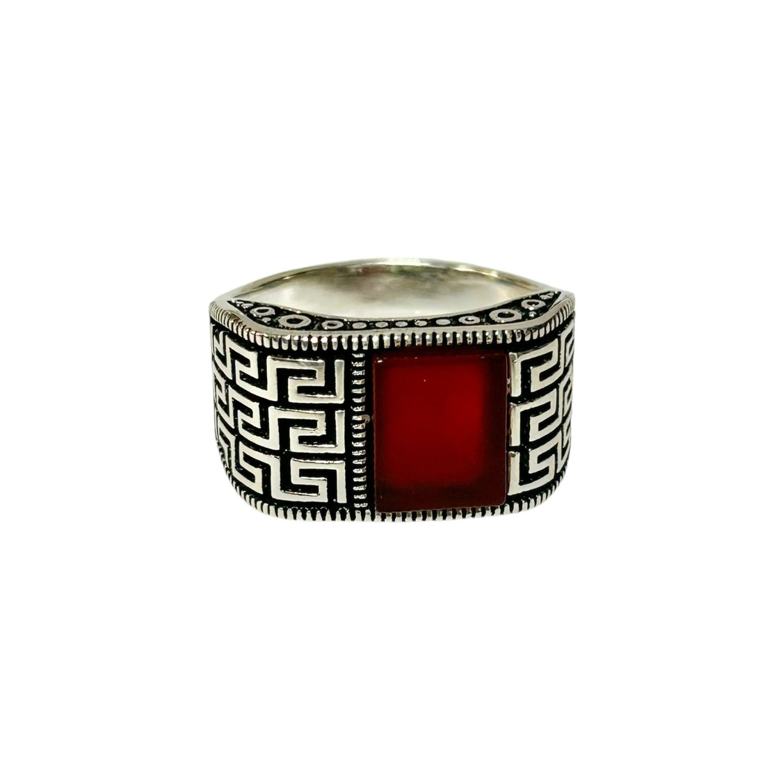 Sterling Silver Red Agate Stone Ring