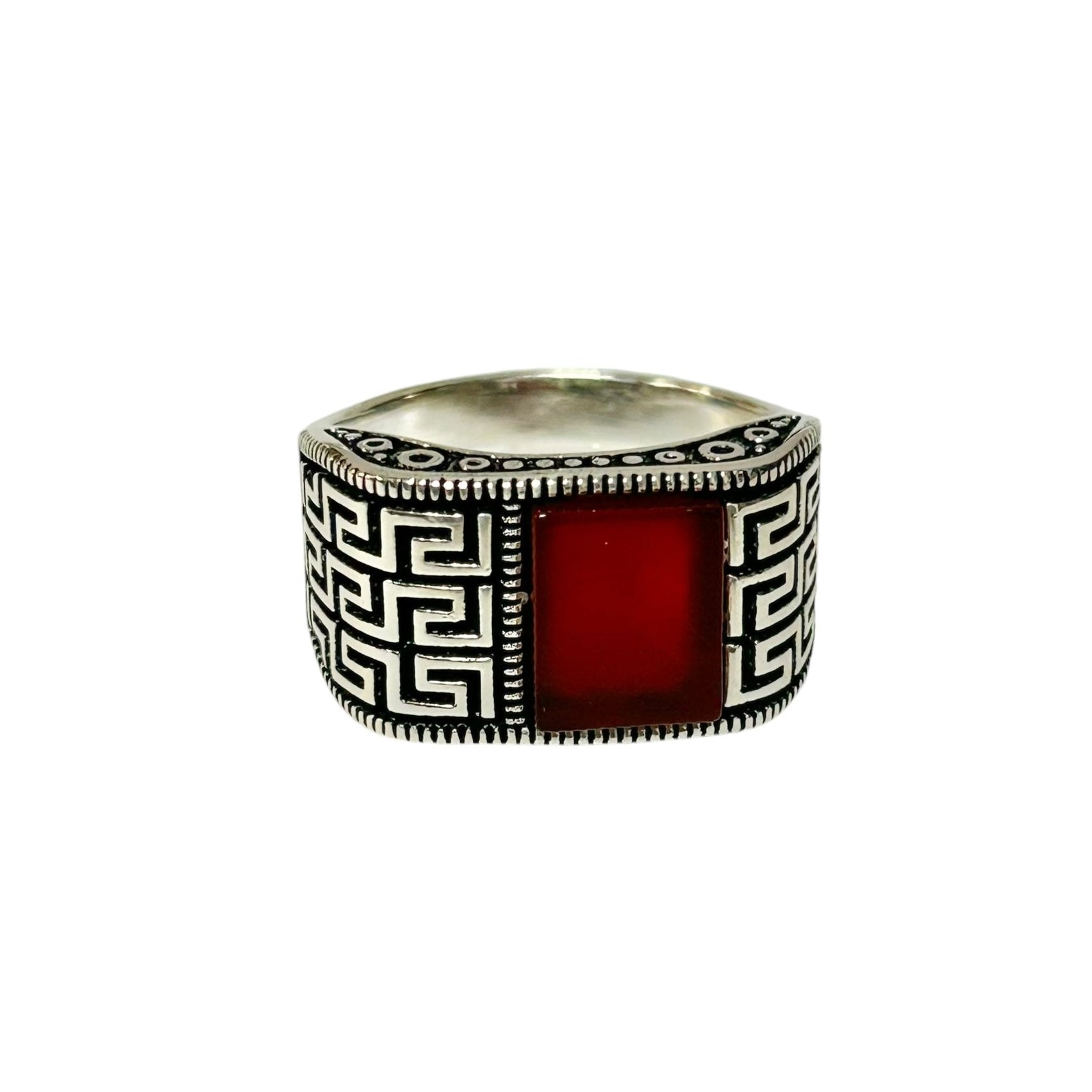 Sterling Silver Red Agate Stone Ring