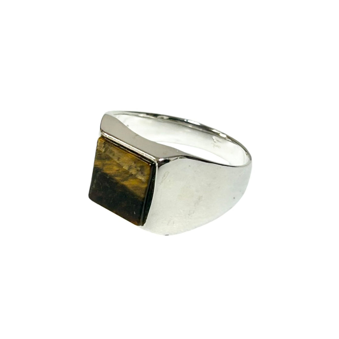 Sterling Silver Tiger Eye Agate Stone Ring