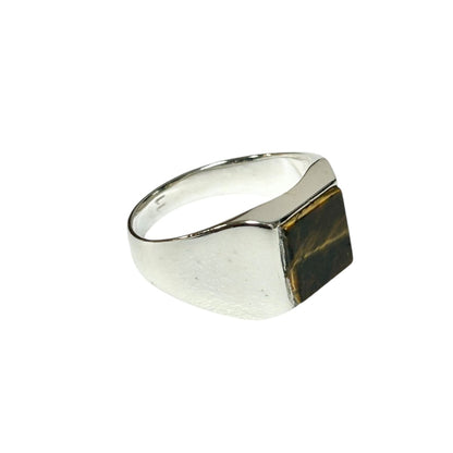 Sterling Silver Tiger Eye Agate Stone Ring