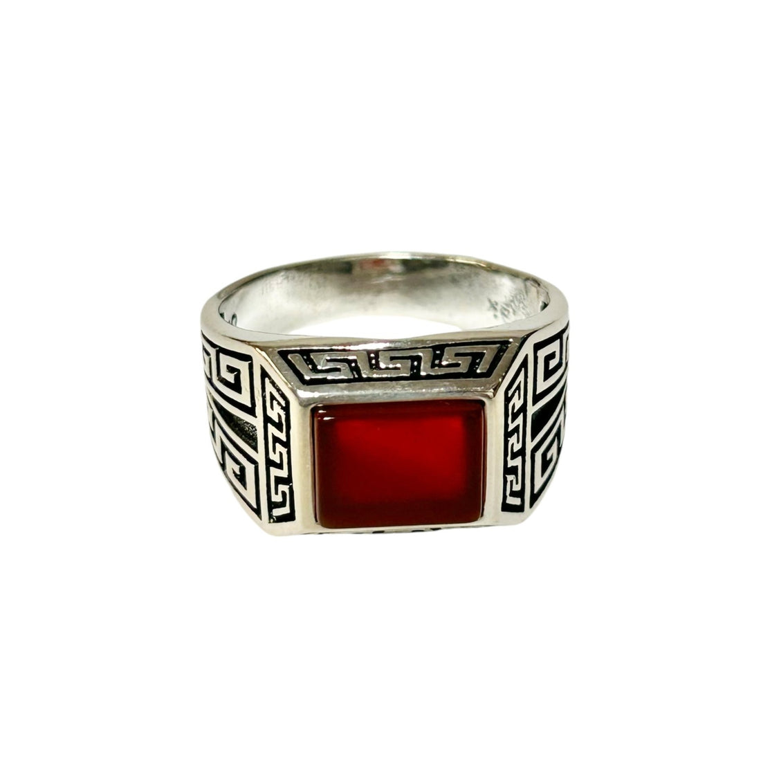 Sterling Silver Red Agate Stone Ring
