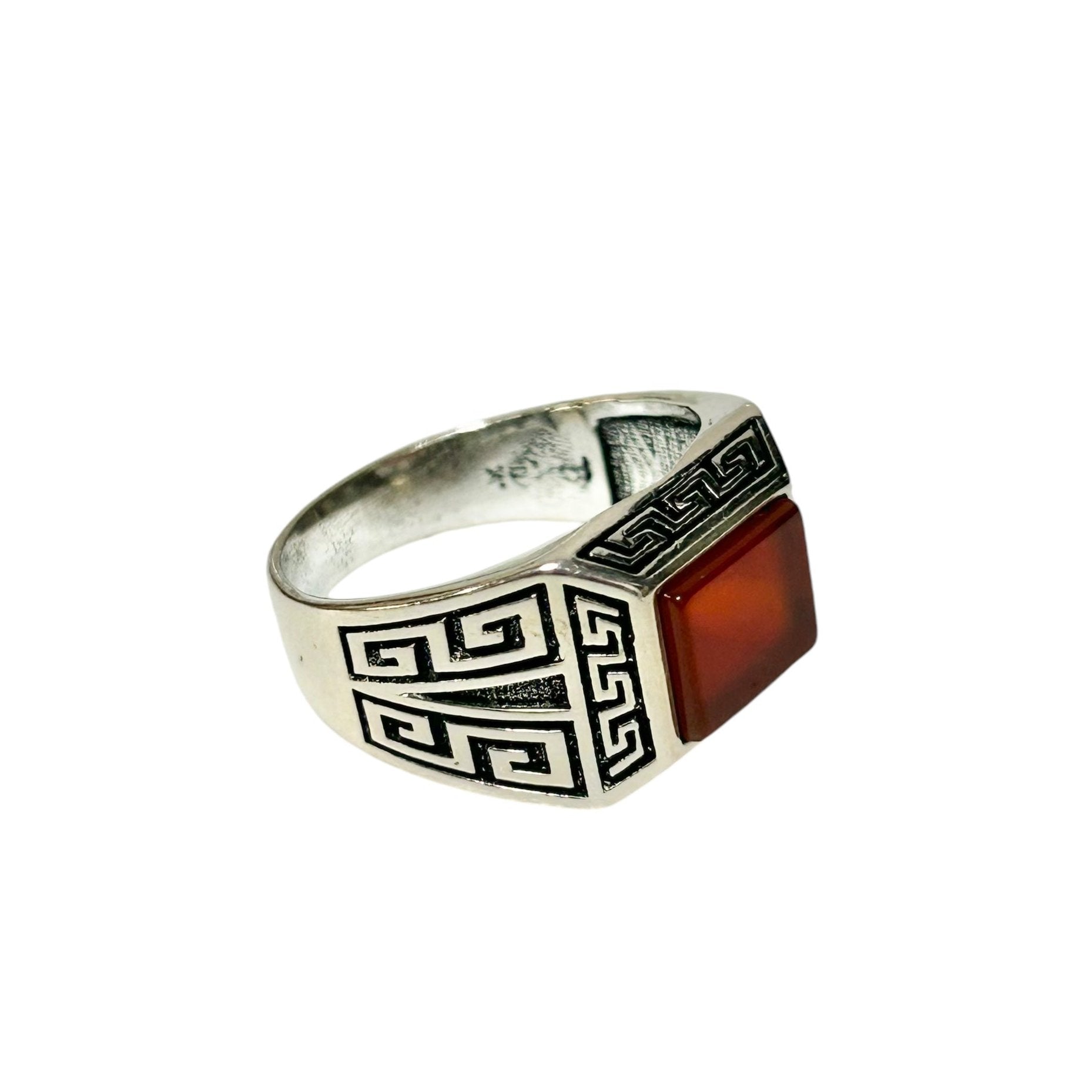 Sterling Silver Red Agate Stone Ring