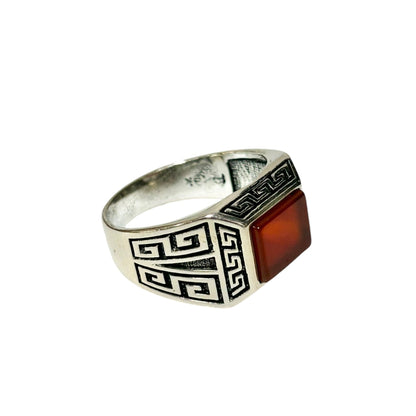 Sterling Silver Red Agate Stone Ring