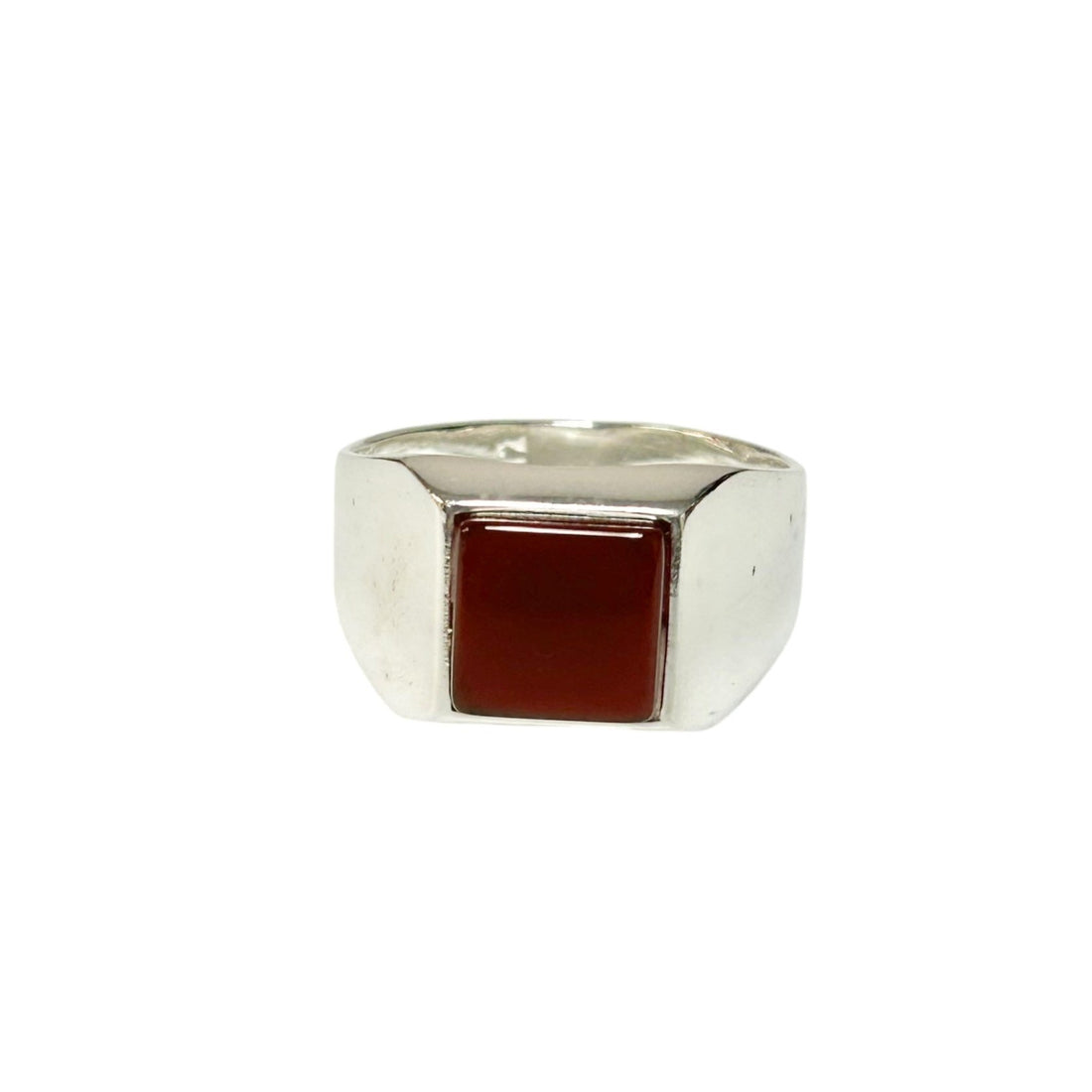 Sterling Silver Red Agate Stone Ring