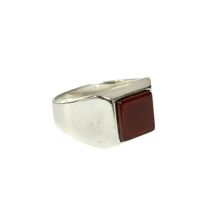 Sterling Silver Red Agate Stone Ring