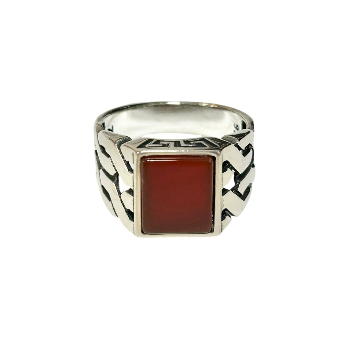 Sterling Silver Red Agate Stone Ring