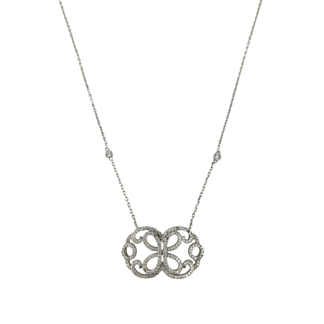 Sterling Silver CZ Womens Necklace