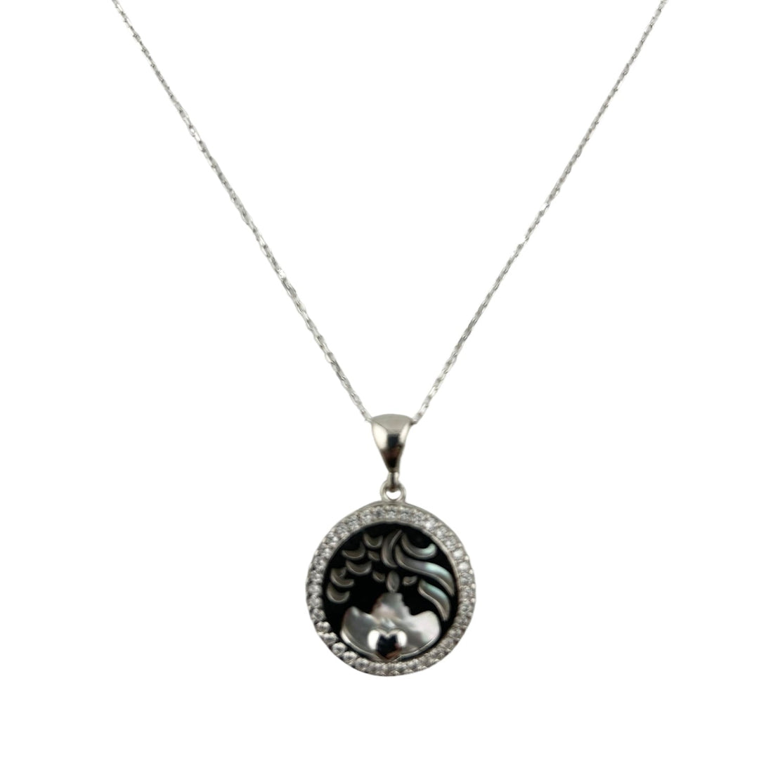 Sterling Silver CZ Womens Necklace