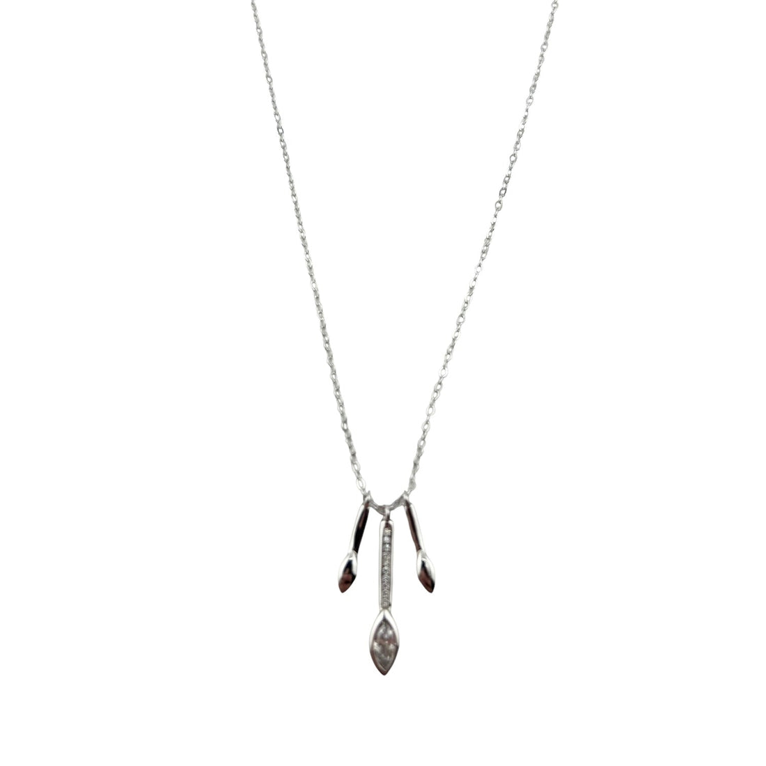 Sterling Silver CZ Womens Necklace