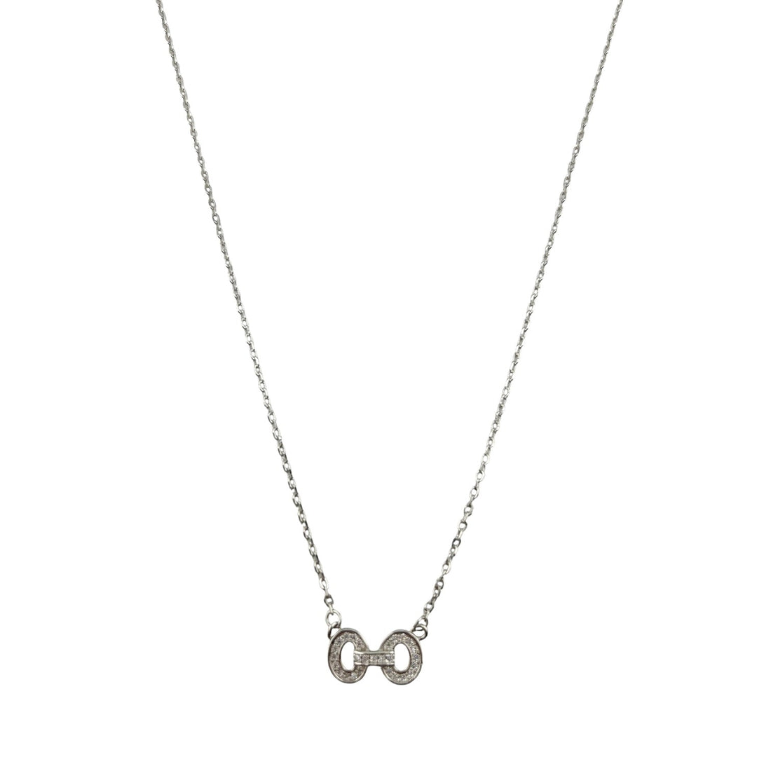 Sterling Silver CZ Handcuff Womens Necklace