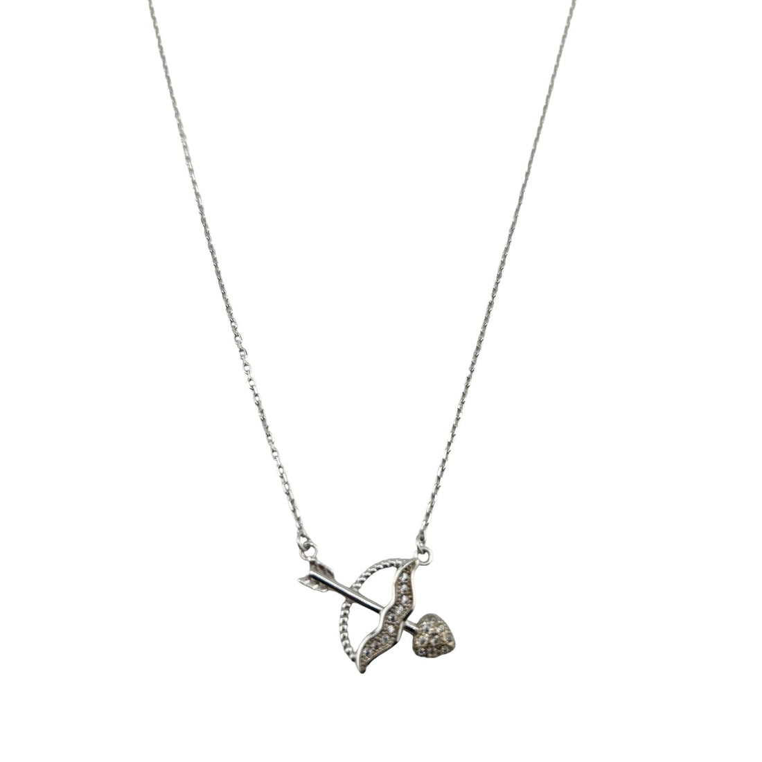 Sterling Silver CZ Arrow Womens Necklace