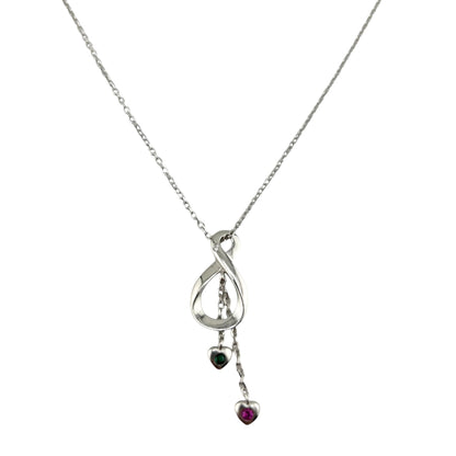 Sterling Silver CZ Womens Necklace