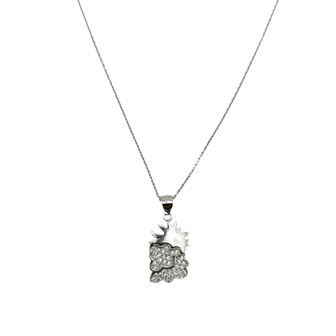 Sterling Silver CZ Cloud Womens Necklace