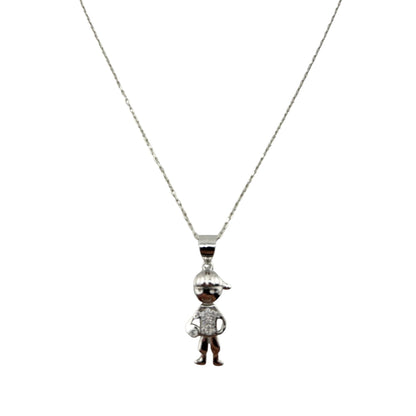 Sterling Silver CZ Womens Necklace