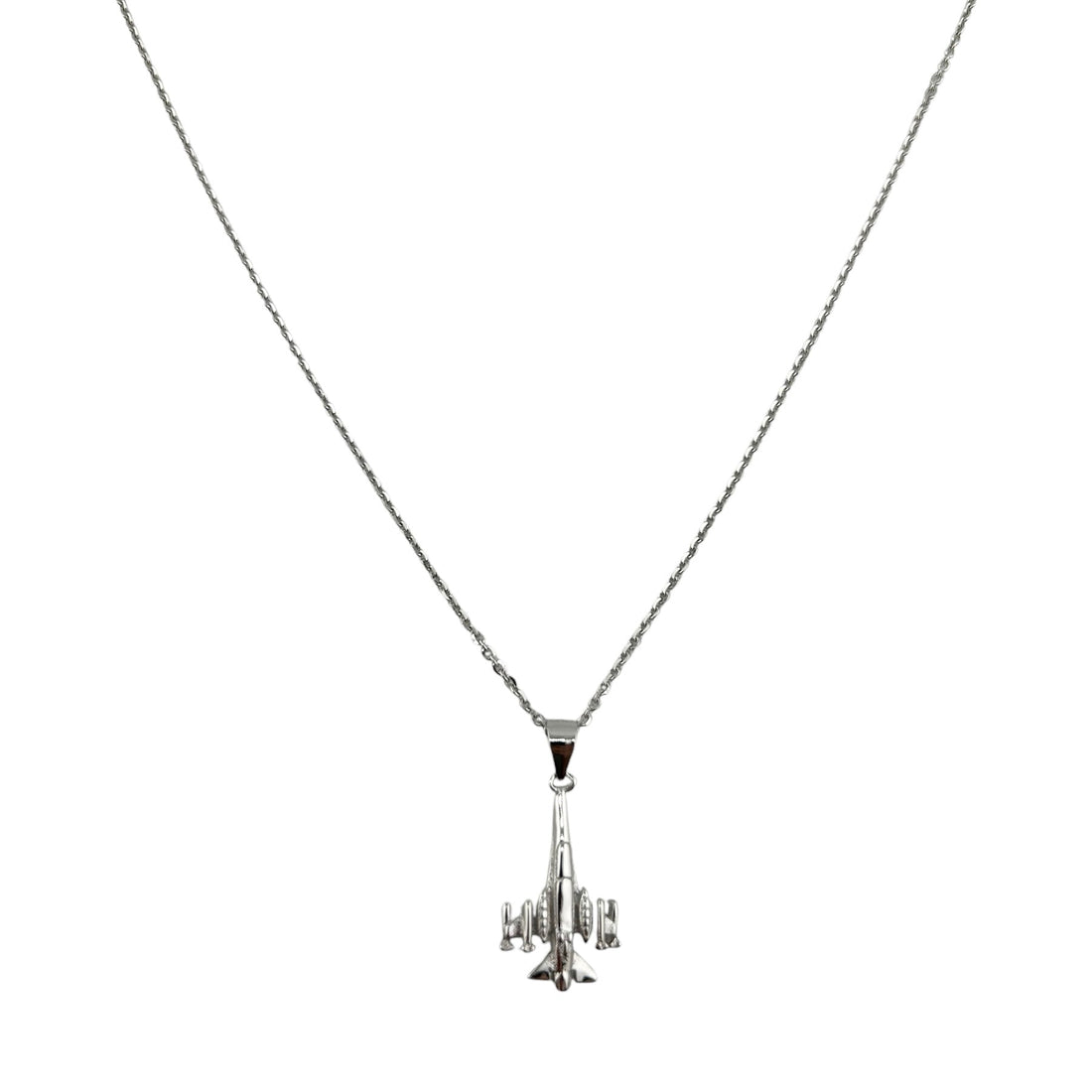 Sterling Silver CZ Jet Womens Necklace