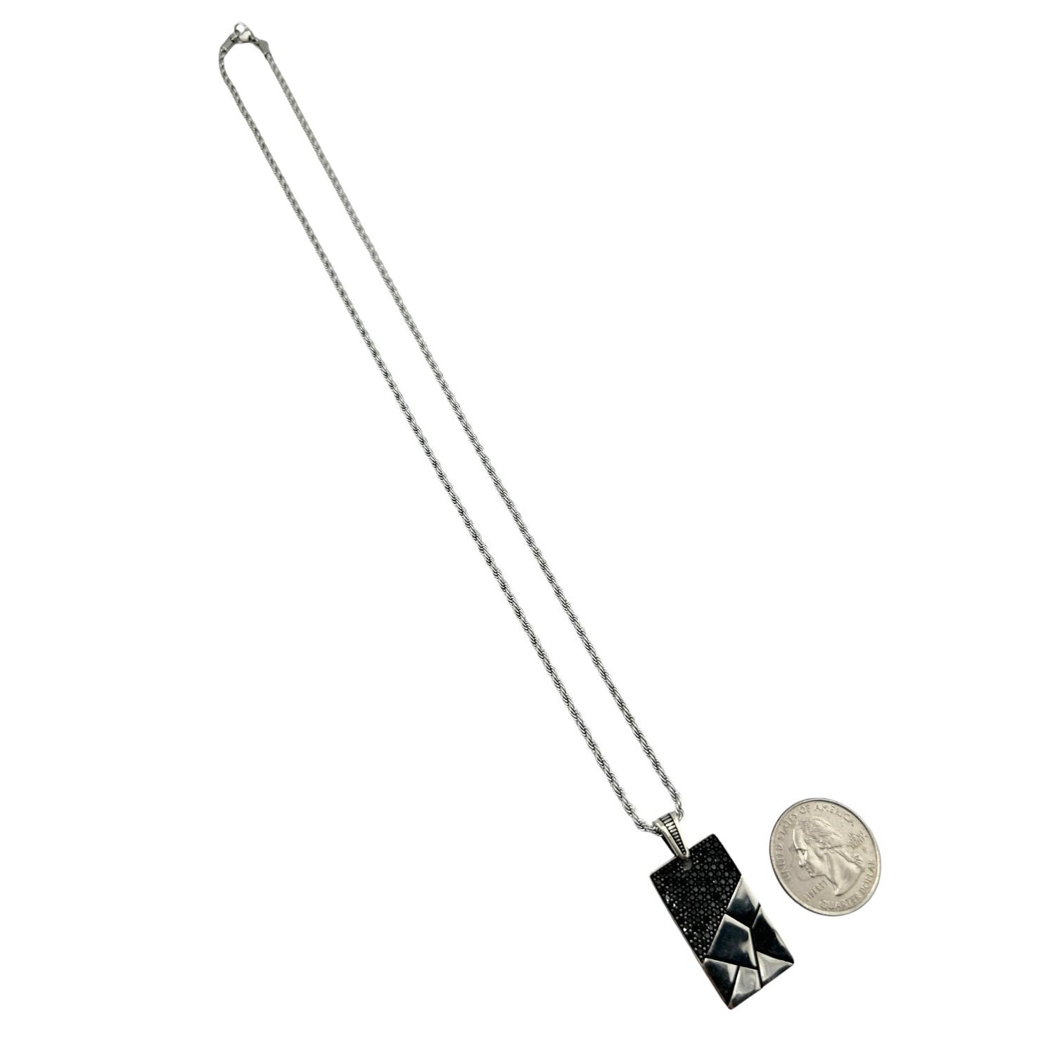 Sterling Silver Mens CZ Pendant