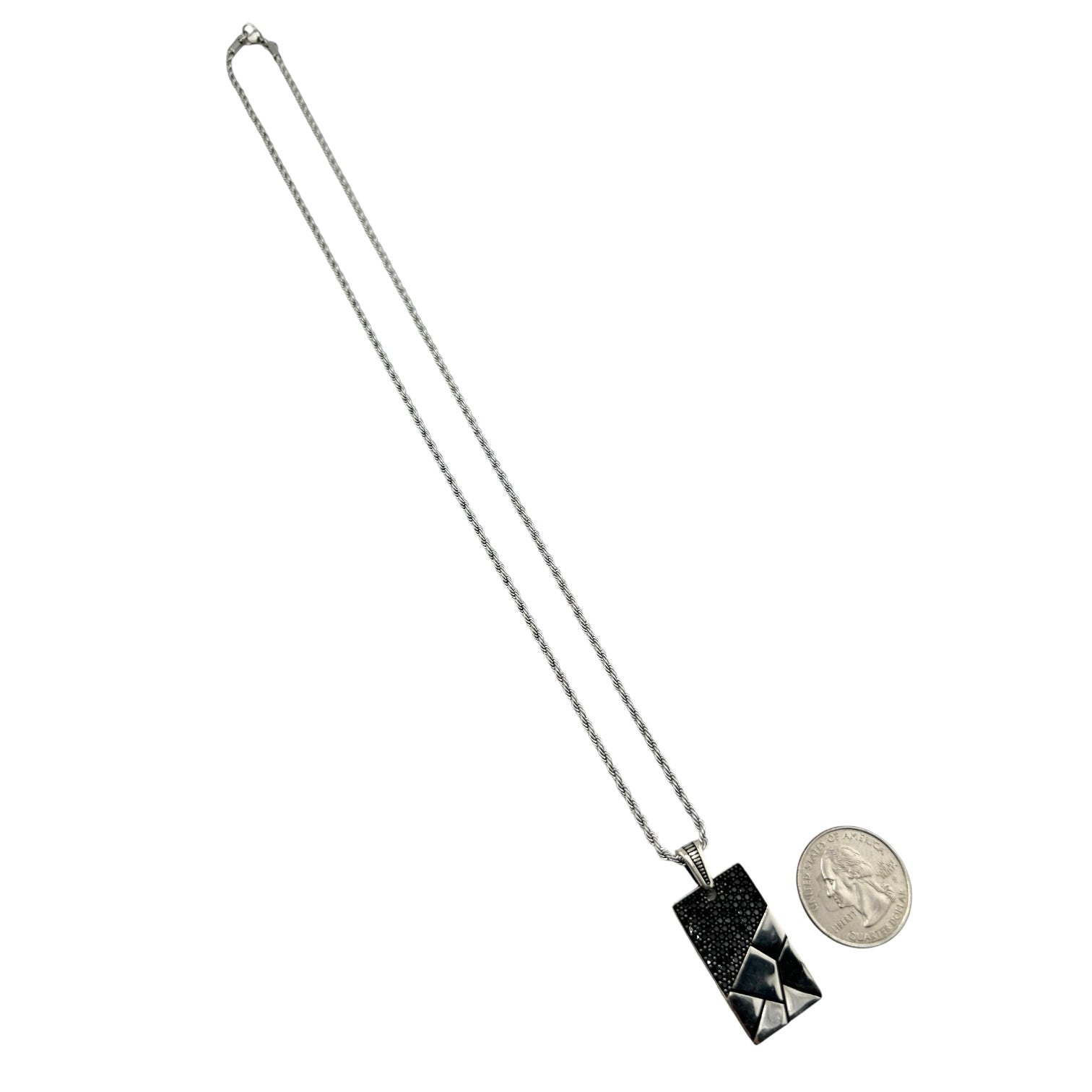 Sterling Silver Mens CZ Pendant