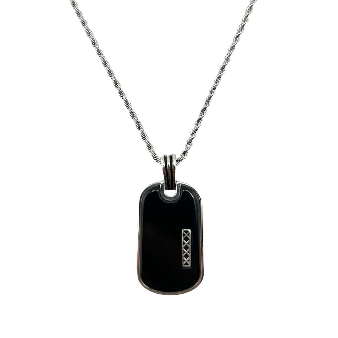 Sterling Silver Onyx Mens Pendant