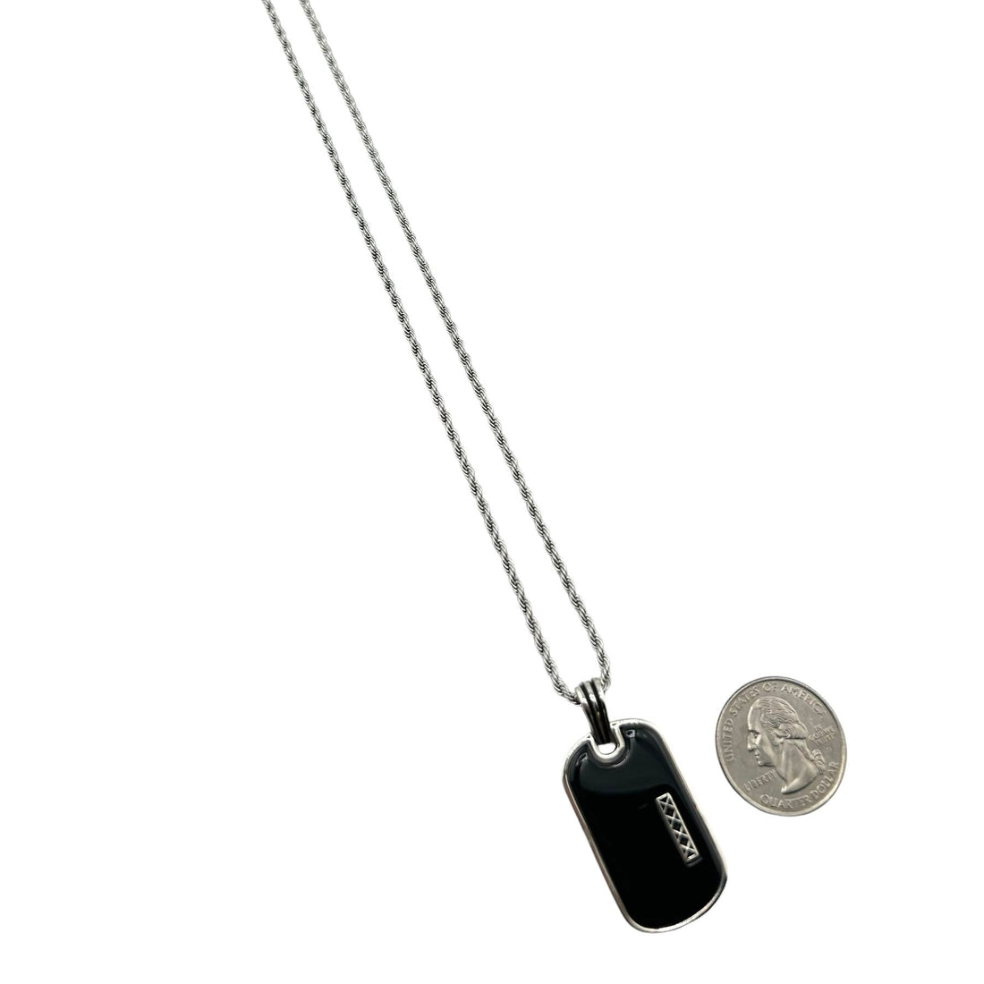 Sterling Silver Onyx Mens Pendant