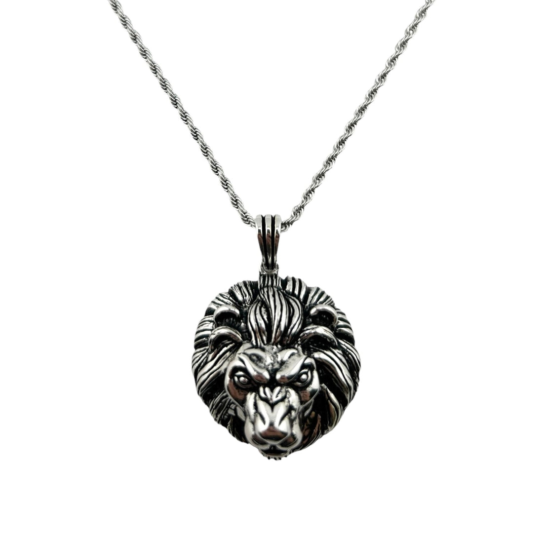 Sterling Silver Lion Mens Pendant