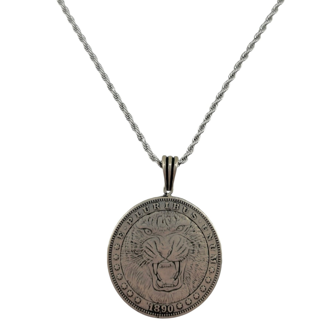 Sterling Silver Coin Mens Pendant