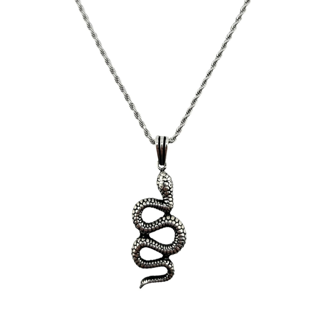 Sterling Silver Snake Mens Pendant