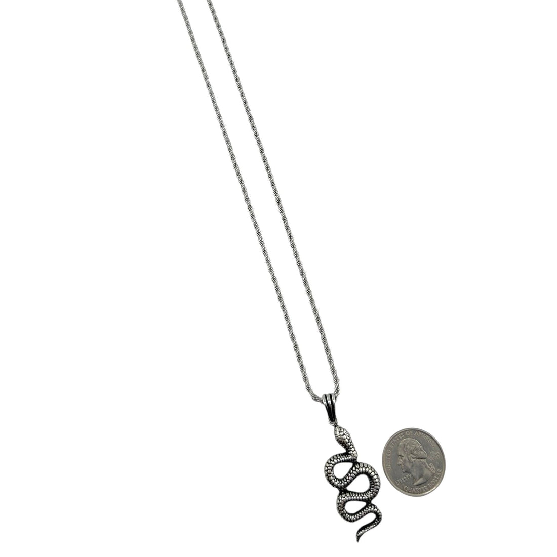 Sterling Silver Snake Mens Pendant