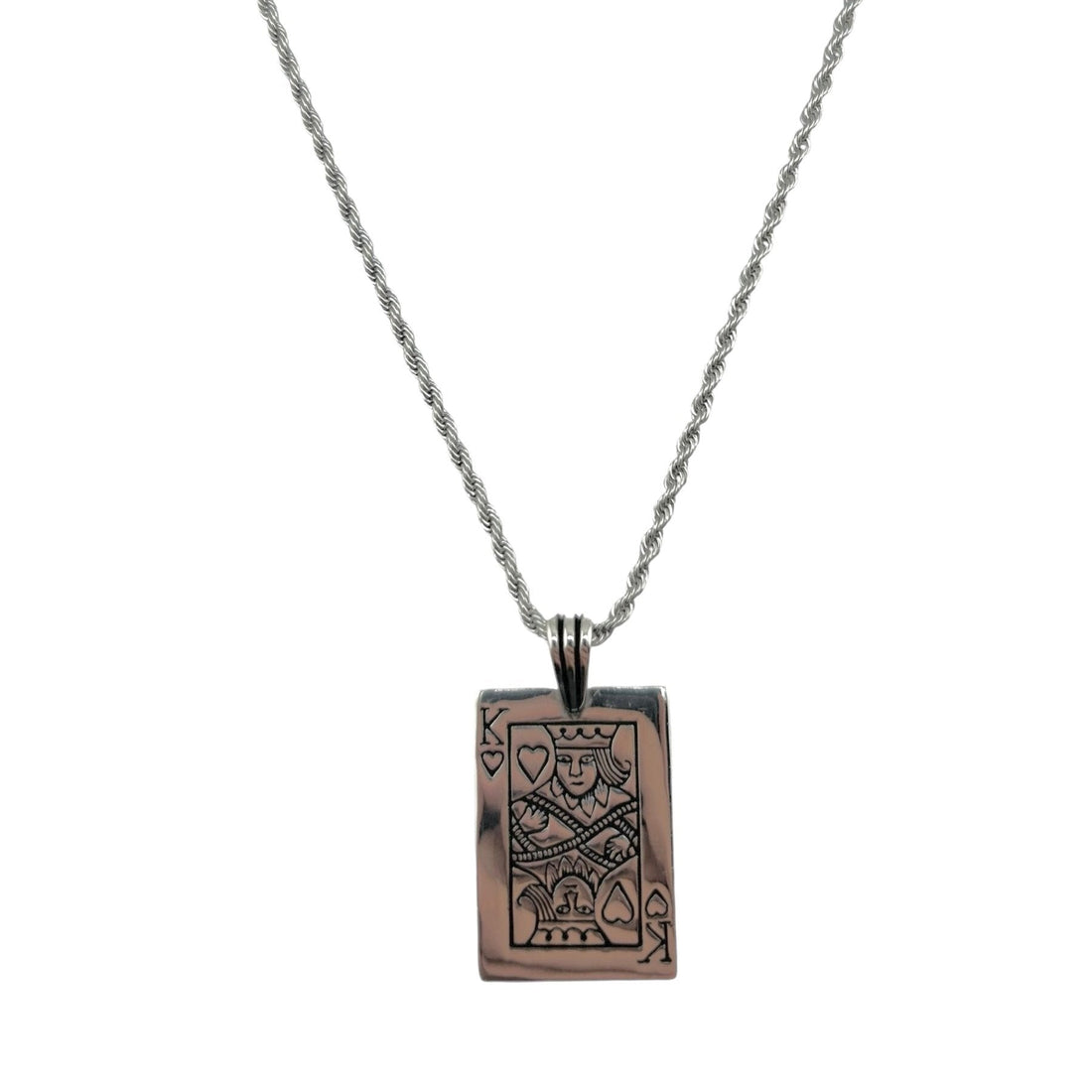 Sterling Silver King of Spades Mens Pendant